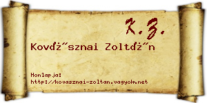 Kovásznai Zoltán névjegykártya
